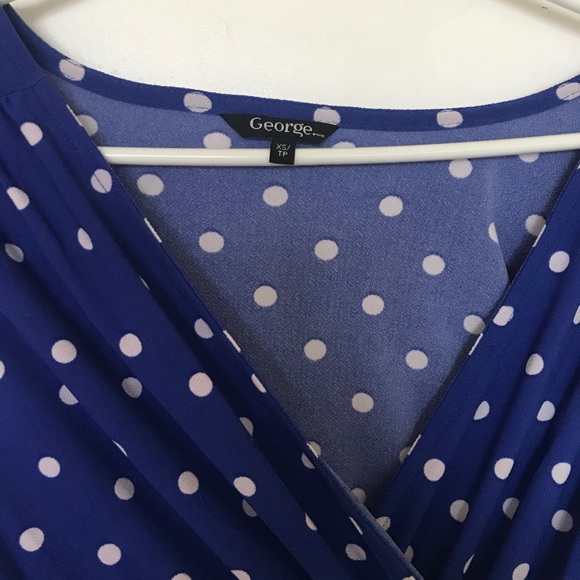 George Blue Polka Dot Wrap Dress - Picture 4 of 6